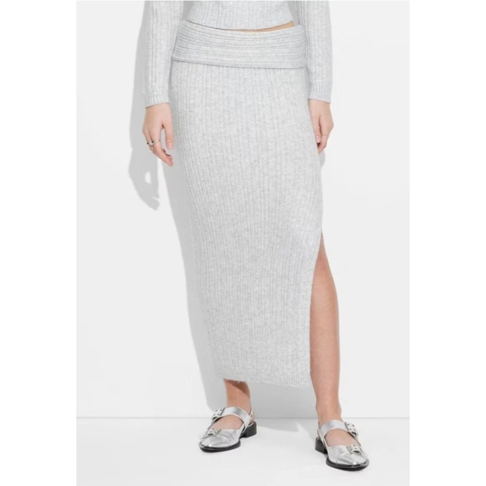 Women's Maxi Sweater Skirt - Wild Fable Light Gray L